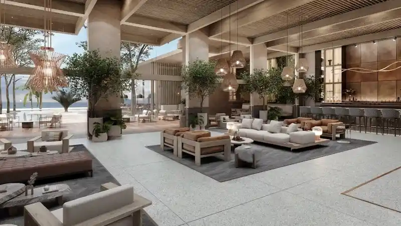 UNICO 20°105° Hotel Vallarta lobby bar with ocean views and modern Mexican design accents